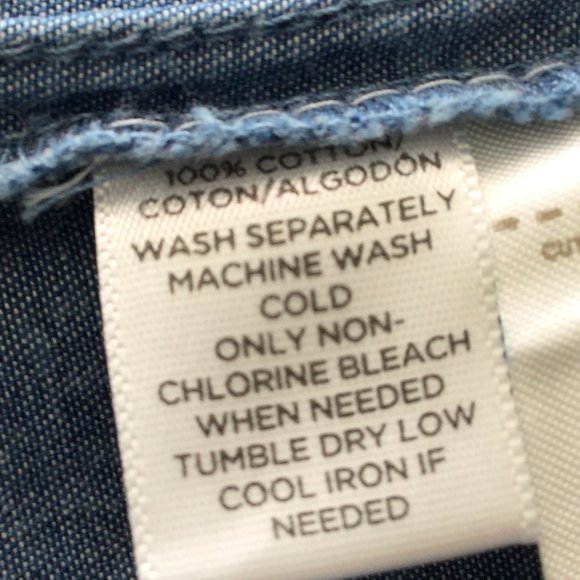 LOFT Blue Print Cotton Button Down Shirt, Size XS - Picture 5 of 7